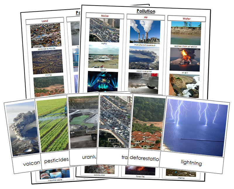 Types of Pollution Chart & Cards - Montessori Print Shop Digital Download science materials