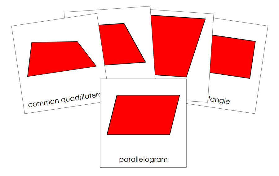 Types of Quadrilaterals Geometry 3-Part Cards - Montessori Print Shop Digital Download