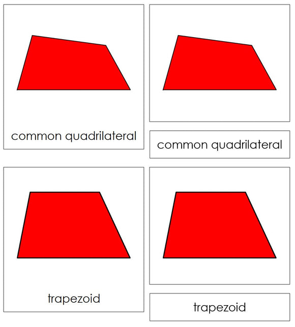 Types of Quadrilaterals Geometry 3-Part Cards - Montessori Print Shop Digital Download