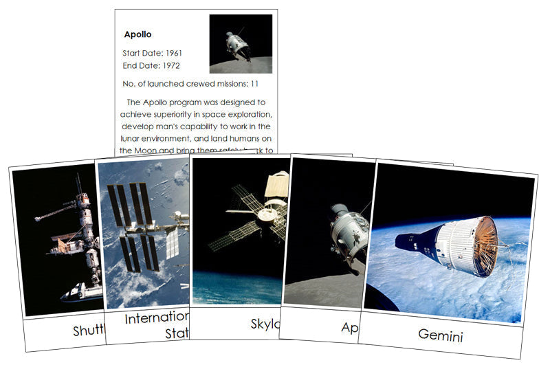 US Space Missions Pictures & Information Cards - Montessori Print Shop Digital Download astronomy lesson