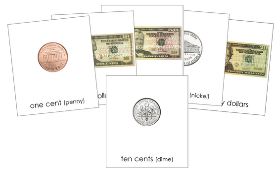 United States Currency 3-Part Cards - Montessori Print Shop Digital Download