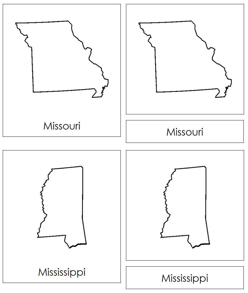 States of the USA 3-Part Cards - Montessori Print Shop Digital Download