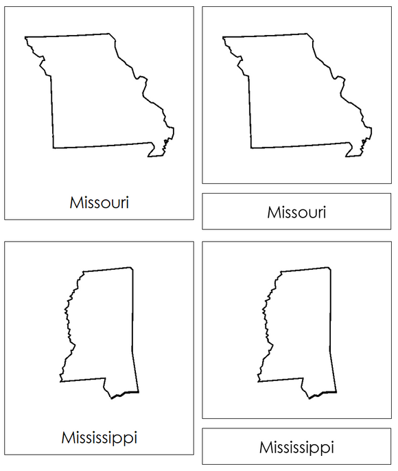States of the USA 3-Part Cards - Montessori Print Shop Digital Download