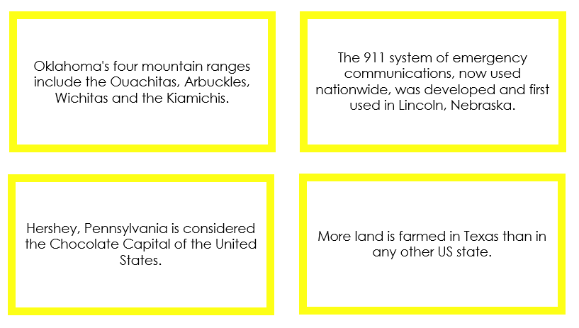 Printable United States Fun Fact Cards - Montessori Print Shop Digital Download