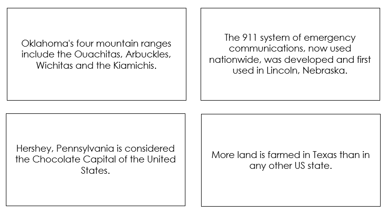 Printable United States Fun Fact Cards - Montessori Print Shop