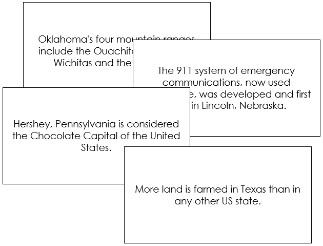 United States Fun Facts - Montessori geography cards