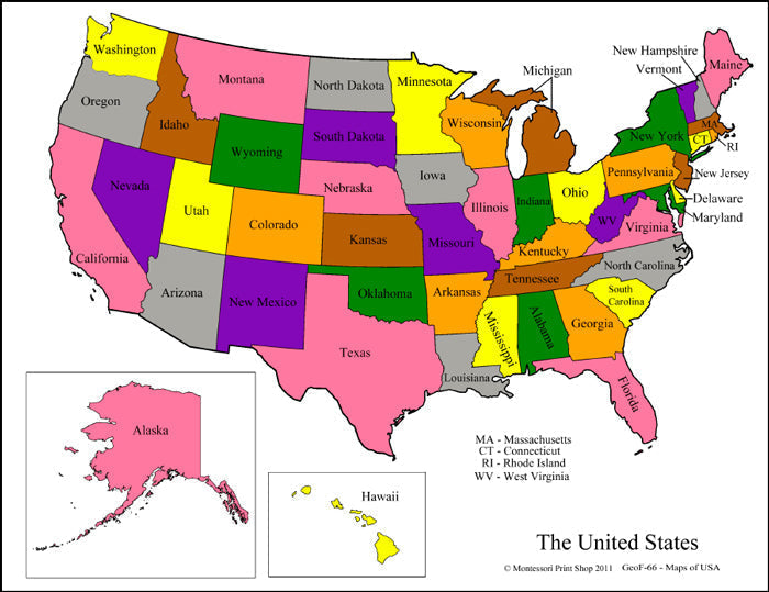 United States Control Maps & Masters - Montessori Print Shop Digital Download geography materials