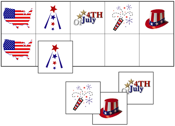 US 4th of July Match-Up & Memory Game - Montessori Print Shop Digital Download