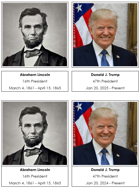 Presidents of the United States of America 3-Part Cards - Montessori Print Shop