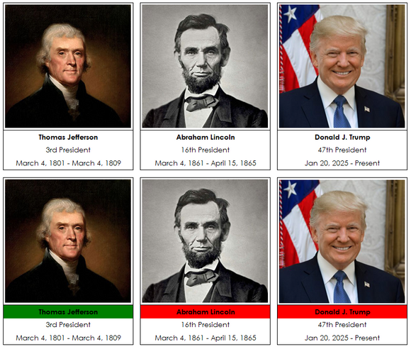 Presidents of the United States of America 3-Part Cards - Montessori Print Shop