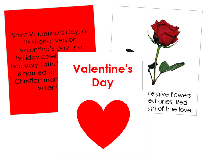 Valentine's Day Cards & Booklet - Montessori Print Shop Digital Download