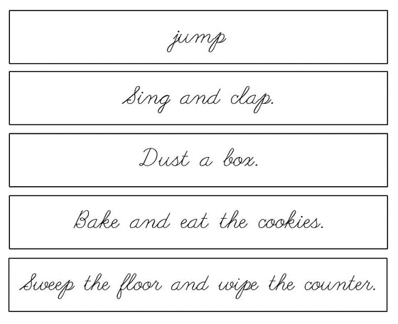 Verb Lesson - Montessori Print Shop Grammar Lessons