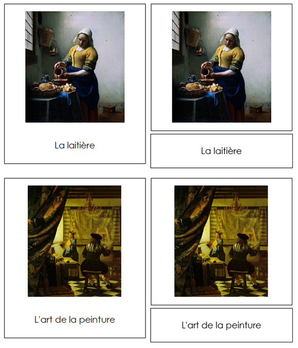 French - Johannes Vermeer Art Cards - Montessori Print Shop