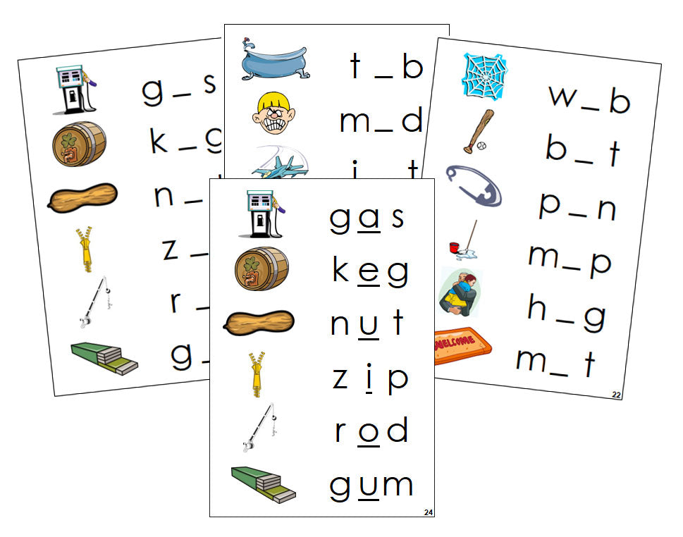 Montessori Step 1: Phonetic Vowel Sound Cards - Montessori language cards - Montessori Print Shop