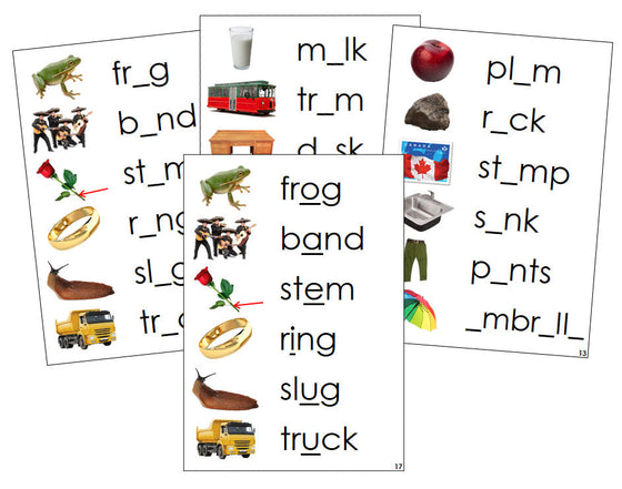 Montessori Step 2: Vowel Sound Cards (photos) - Montessori Print Shop phonics program
