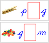 Vowel Sound Cards (cursive D) - Blue/Red