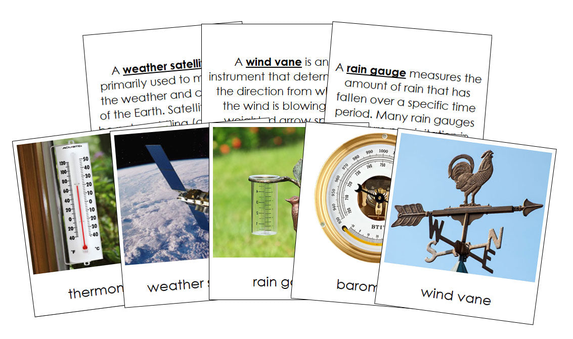 Types of Weather Instruments - Montessori Print Shop Digital Download science materials