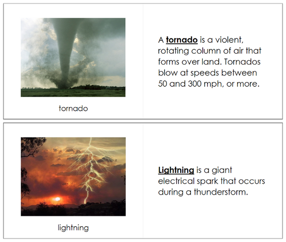 Types of Weather Phenomena Nomenclature Book - Montessori Print Shop Digital Download