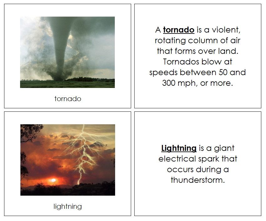Types of Weather Nomenclature Book - Montessori Print Shop Digital Download