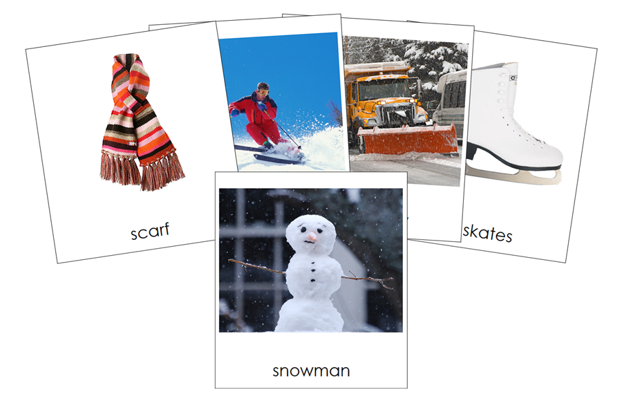 Types of Winter Season Images3-Part Cards - Montessori Print Shop Digital Download