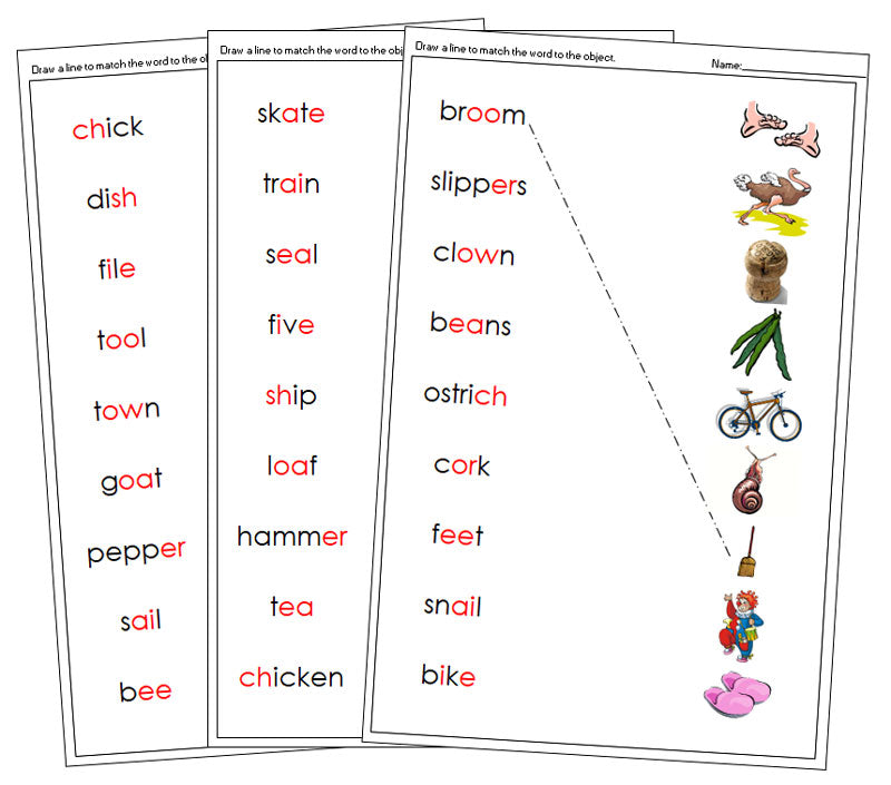 Montessori Step 3 Language Series Bundle - Phonogram Words and Pictures Matching - Montessori Print Shop Digital Download language program