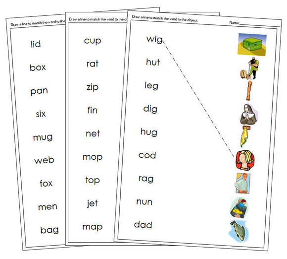 Step 1: Phonetic Word & Picture Match - Montessori language cards - Montessori Print Shop Digital Download