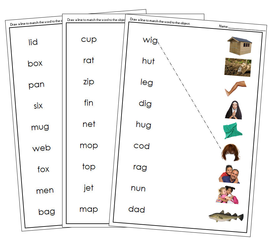 Montessori Step 1 Language Series Bundle (photos) - Phonetic Words and Picture Matching - Montessori Print Shop Digital Download phonics program