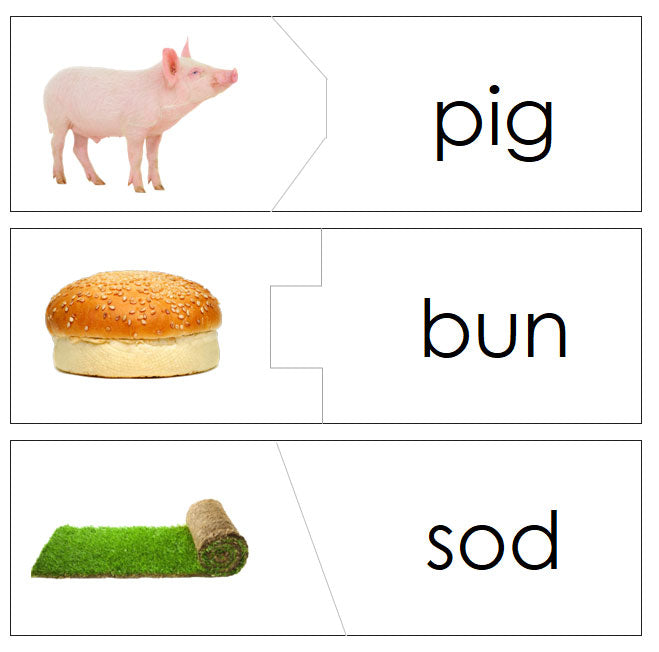 Phonetic Words & Picture Puzzles (Level 1) - Montessori Print Shop Digital Download