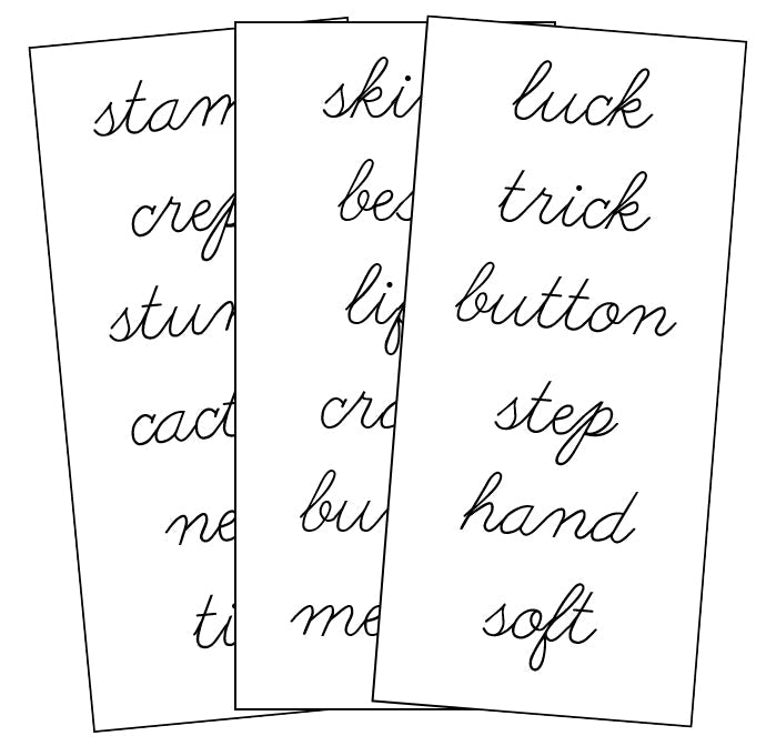 Montessori Step 2 Language Series Bundle - CURSIVE - Phonetic Word Lists - Montessori Print Shop Digital Download Phonics Language Program