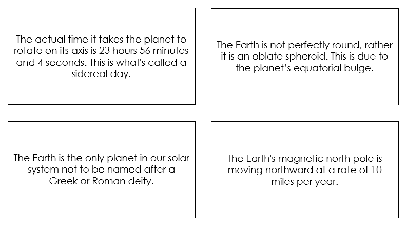 Printable World Fun Fact Cards - Montessori Print Shop