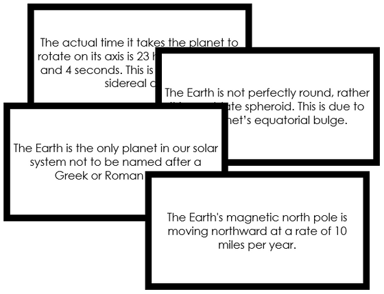 World Fun Facts - Montessori geography cards