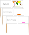 World Map Labels: Pin Flags - Montessori Print Shop