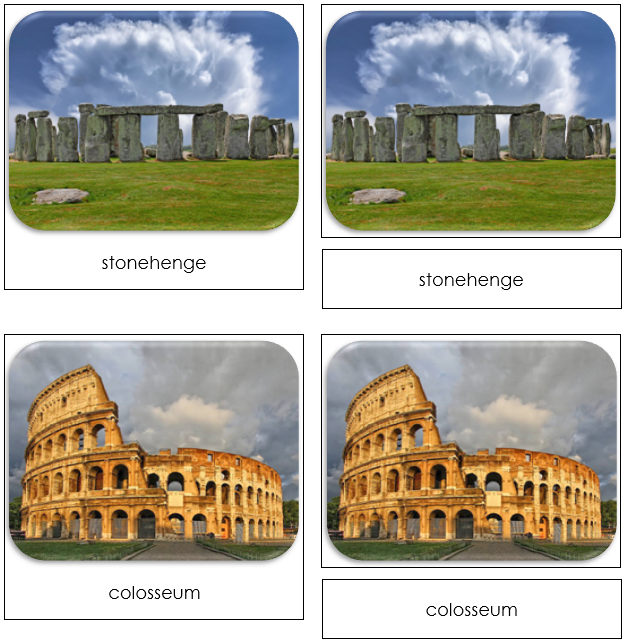 World Landmarks Safari Toob Cards - Montessori Print Shop