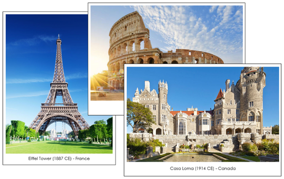 World Architecture Cards - Iconic Buildings - Montessori Print Shop Digital Download