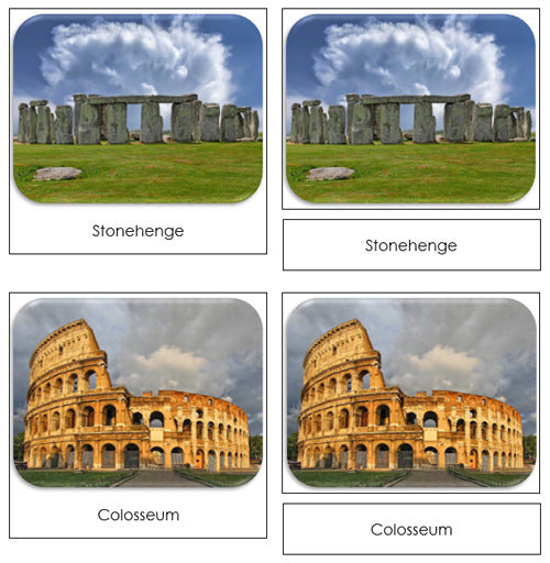 World Landmarks Safari Toob Cards - Montessori Print Shop