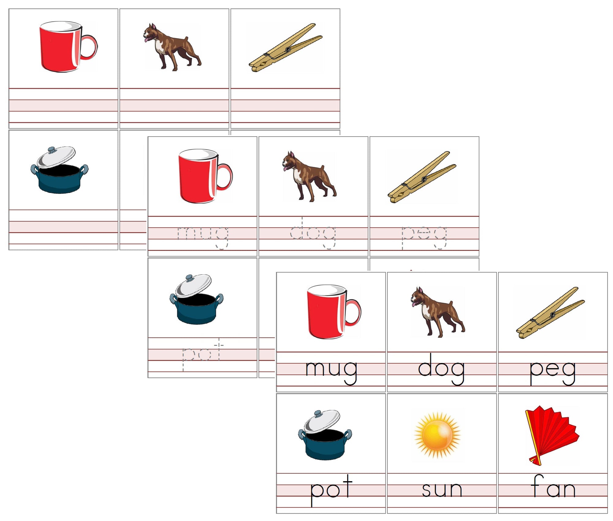 Phonetic Write & Wipe (3 Letter Words) - Montessori Print Shop Digital Download