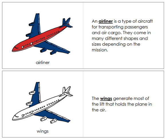 Parts of an Airliner Nomenclature Book - Montessori Print Shop Digital Download