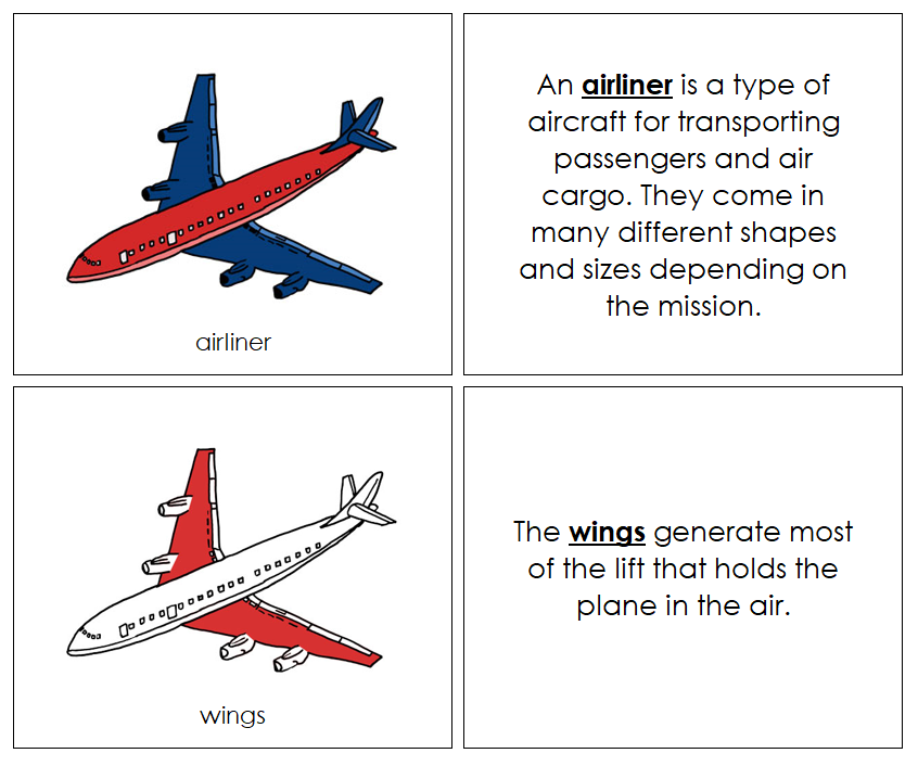 Airliner Nomenclature Book (red) - Montessori Print Shop