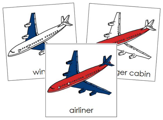 Airliner Nomenclature Cards - Montessori Print Shop Digital Download