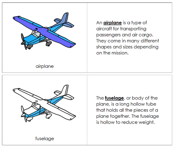 Parts of an Airplane Nomenclature Book - Montessori Print Shop Digital Download