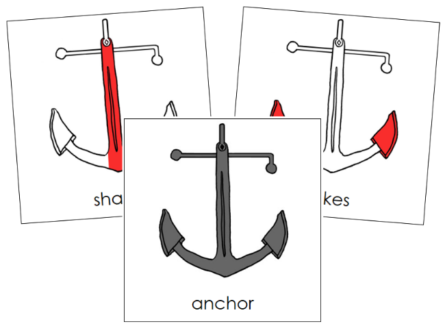Anchor Nomenclature Cards (red) - Montessori Print Shop Digital Download