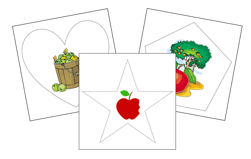 Apple Cutting Work - preschool cutting practice