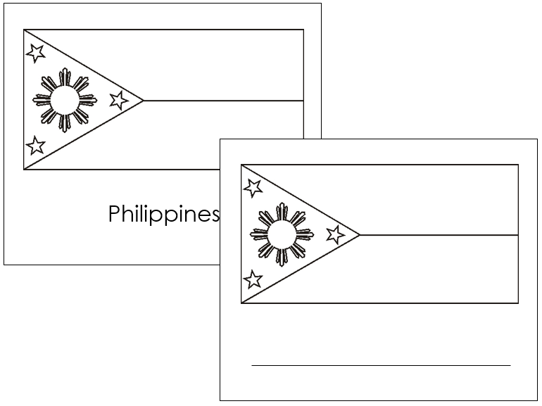 Flags of Asia Blackline Masters - Montessori Print Shop continent study