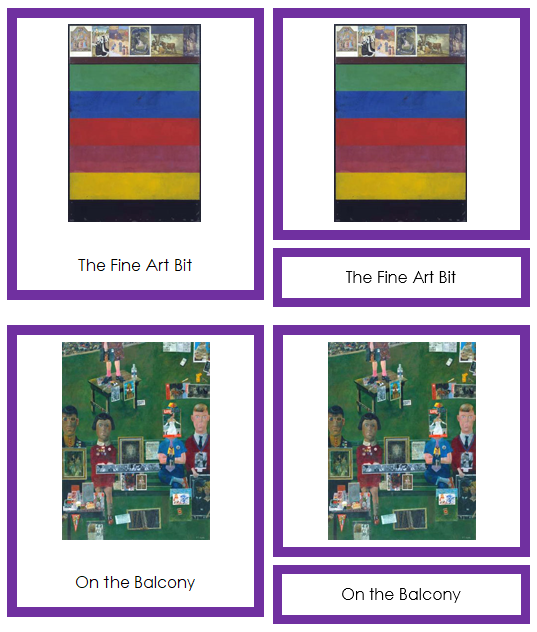 Peter Blake Art Cards (color-coded) - Montessori Print Shop Digital Download