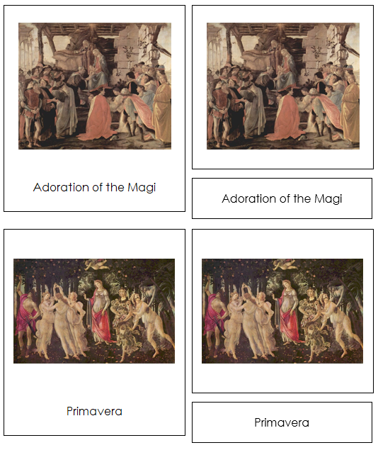 Sandro Botticelli Art Cards - Montessori Print Shop