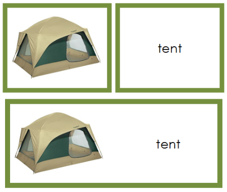 Camping Words & Picture Cards