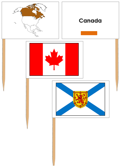 Canadian Flags: Pin Flags - Montessori Print Shop Digital Download geography materials