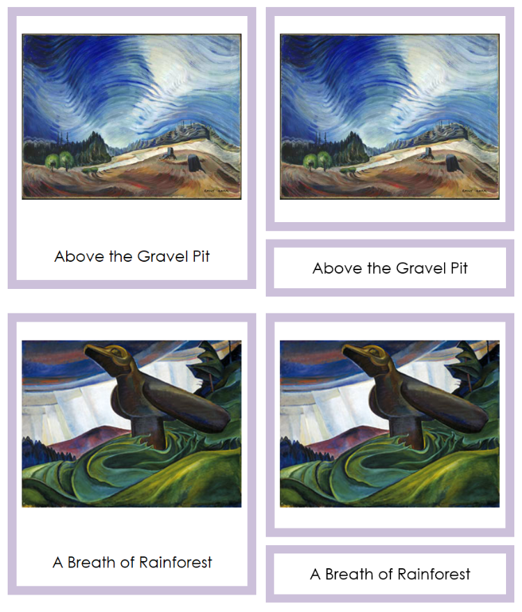 Emily Carr 3-Part Art Cards - Montessori Print Shop Digital Download