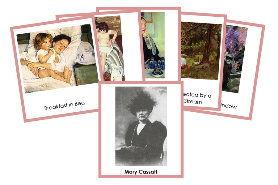 Mary Cassatt Art Cards (color-coded) - Montessori Print Shop Digital Download