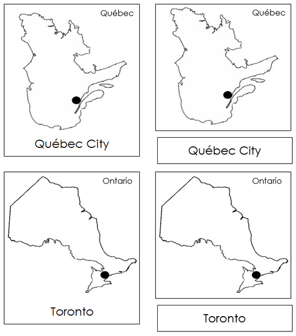 Canadian Capital Cities - Montessori geography cards